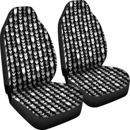 Gray Black And White Boho Arrow Pattern Car Seat Covers 105905 - YourCarButBetter