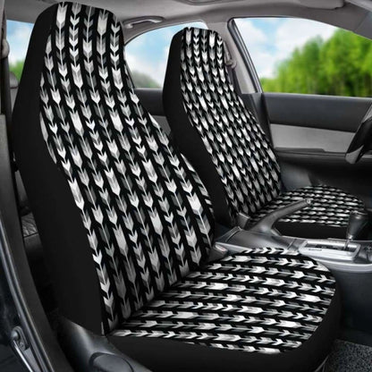 Gray Black And White Boho Arrow Pattern Car Seat Covers 105905 - YourCarButBetter
