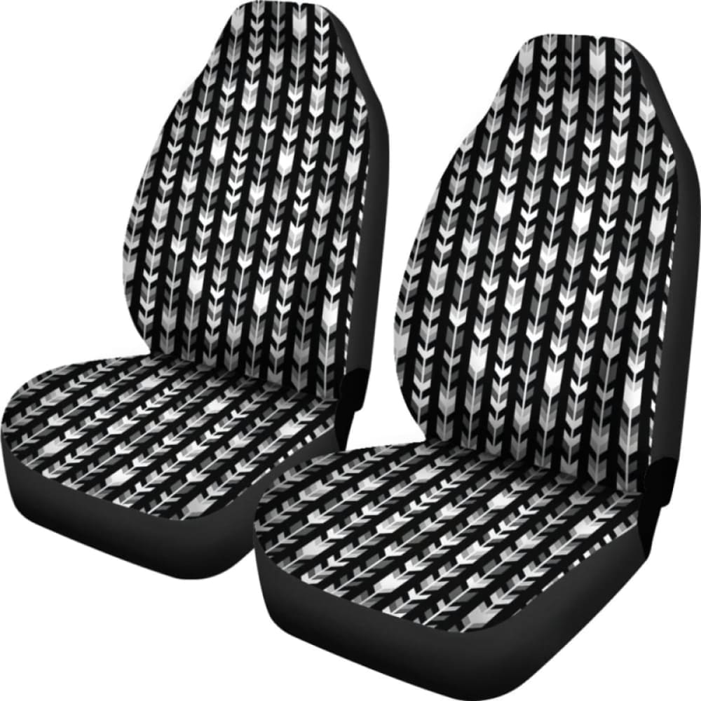 Gray Black And White Boho Arrow Pattern Car Seat Covers 105905 - YourCarButBetter
