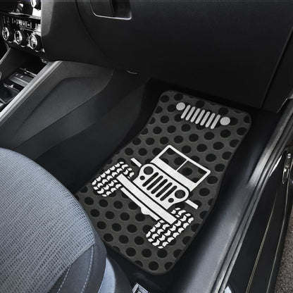 Gray White Jeep Offroad Metal Holes Printed Car Floor Mats Custom 1 211901 - YourCarButBetter
