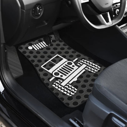 Gray White Jeep Offroad Metal Holes Printed Car Floor Mats Custom 2 211901 - YourCarButBetter