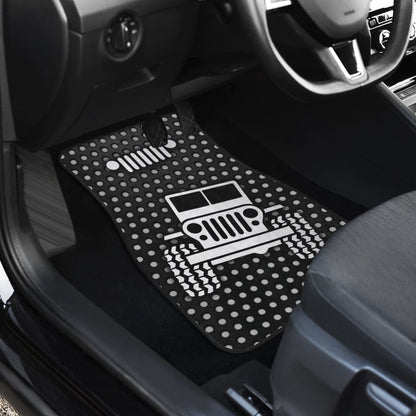 Gray White Jeep Offroad Metal Holes Printed Car Floor Mats Custom 3 211901 - YourCarButBetter
