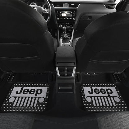 Gray White Jeep Offroad Metal Holes Printed Car Floor Mats Custom 3 211901 - YourCarButBetter