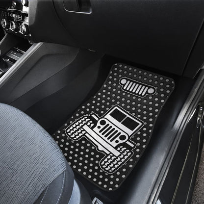 Gray White Jeep Offroad Metal Holes Printed Car Floor Mats Custom 4 211901 - YourCarButBetter