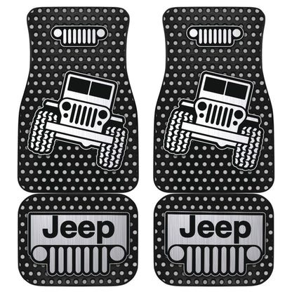 Gray White Jeep Offroad Metal Holes Printed Car Floor Mats Custom 4 211901 - YourCarButBetter