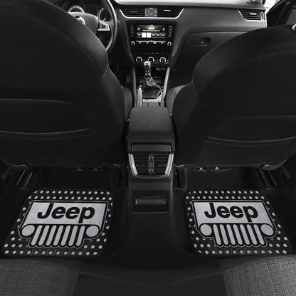 Gray White Jeep Offroad Metal Holes Printed Car Floor Mats Custom 4 211901 - YourCarButBetter