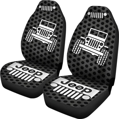 Gray White Jeep Offroad Metal Holes Printed Car Seat Covers Custom 1 211901 - YourCarButBetter