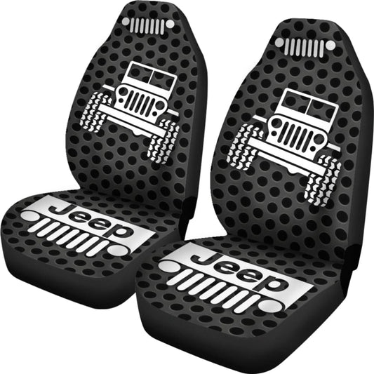 Gray White Jeep Offroad Metal Holes Printed Car Seat Covers Custom 1 211901 - YourCarButBetter
