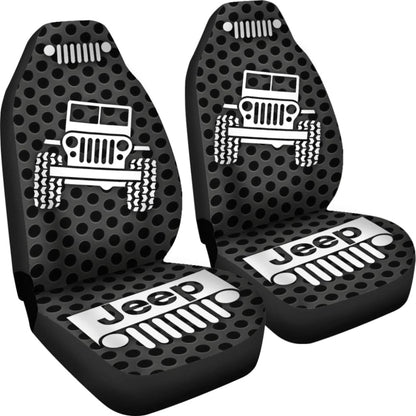 Gray White Jeep Offroad Metal Holes Printed Car Seat Covers Custom 1 211901 - YourCarButBetter