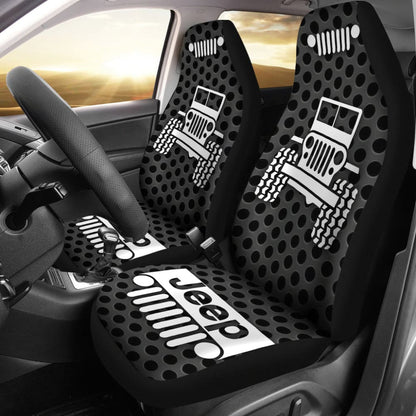 Gray White Jeep Offroad Metal Holes Printed Car Seat Covers Custom 1 211901 - YourCarButBetter