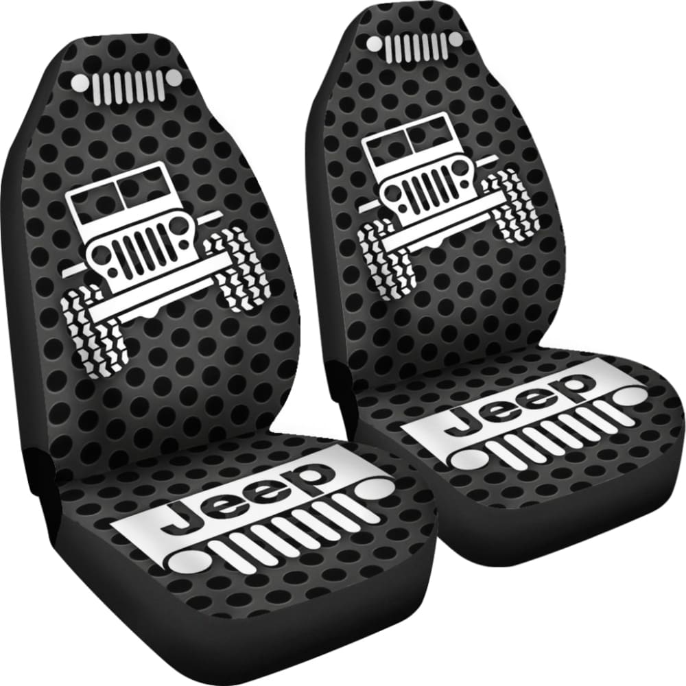 Gray White Jeep Offroad Metal Holes Printed Car Seat Covers Custom 2 211901 - YourCarButBetter