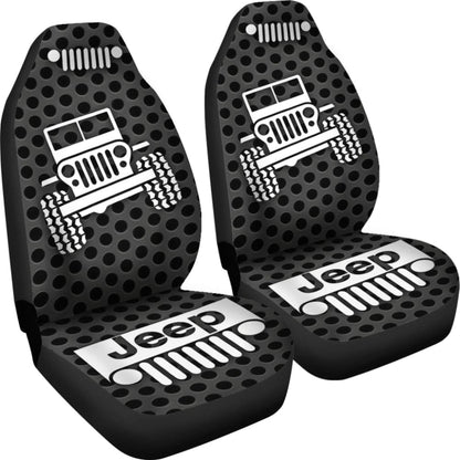 Gray White Jeep Offroad Metal Holes Printed Car Seat Covers Custom 2 211901 - YourCarButBetter