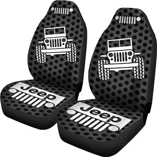 Gray White Jeep Offroad Metal Holes Printed Car Seat Covers Custom 2 211901 - YourCarButBetter