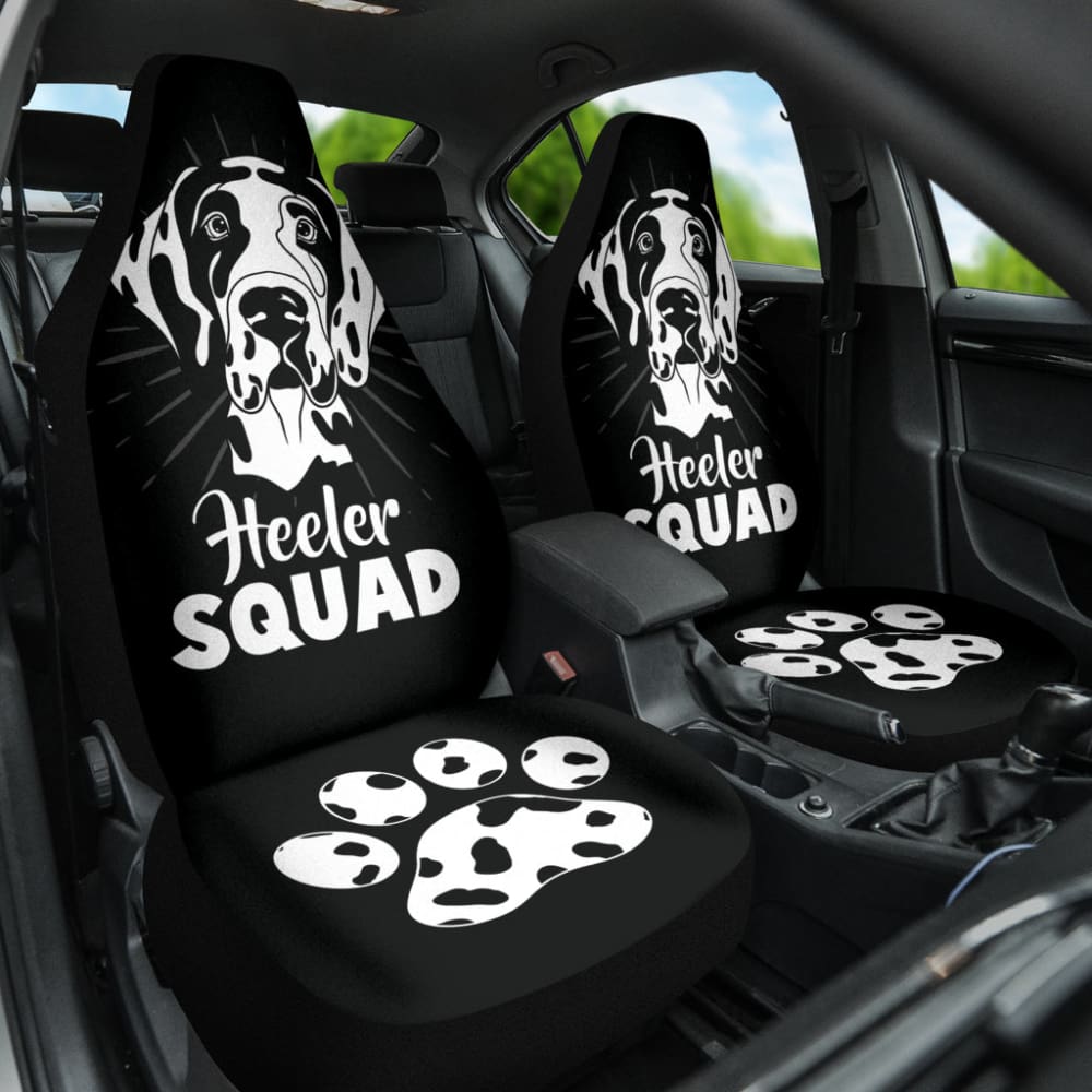 Great Dane Dog Paw Heeler Squad Car Seat Covers 210401 - YourCarButBetter