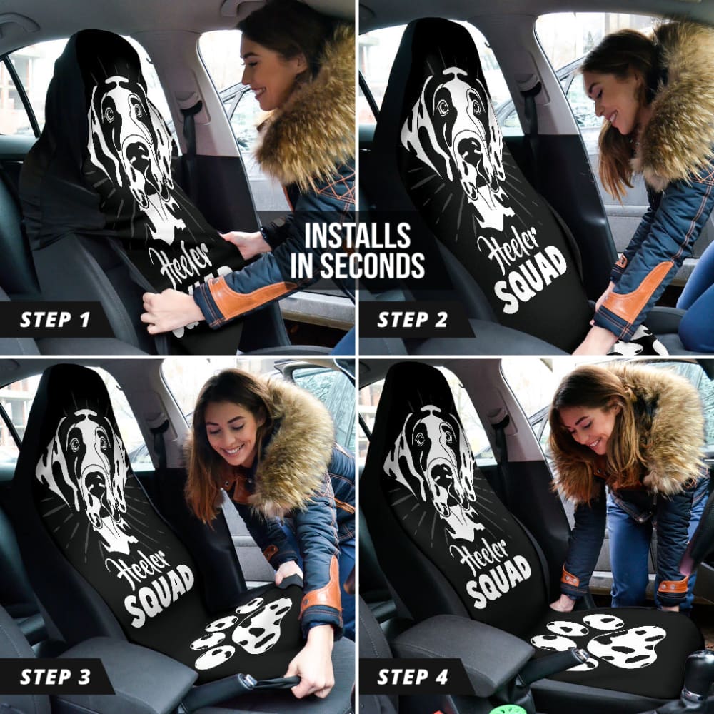 Great Dane Dog Paw Heeler Squad Car Seat Covers 210401 - YourCarButBetter