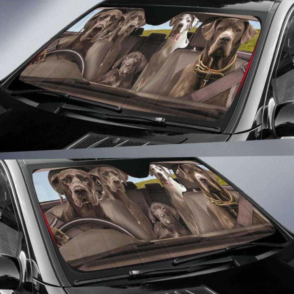 Great Dane Dogs 3 - Auto Sun Shade 102507 - YourCarButBetter