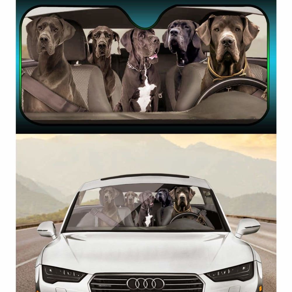 Great Dane Dogs 4 - Auto Sun Shade 172609 - YourCarButBetter