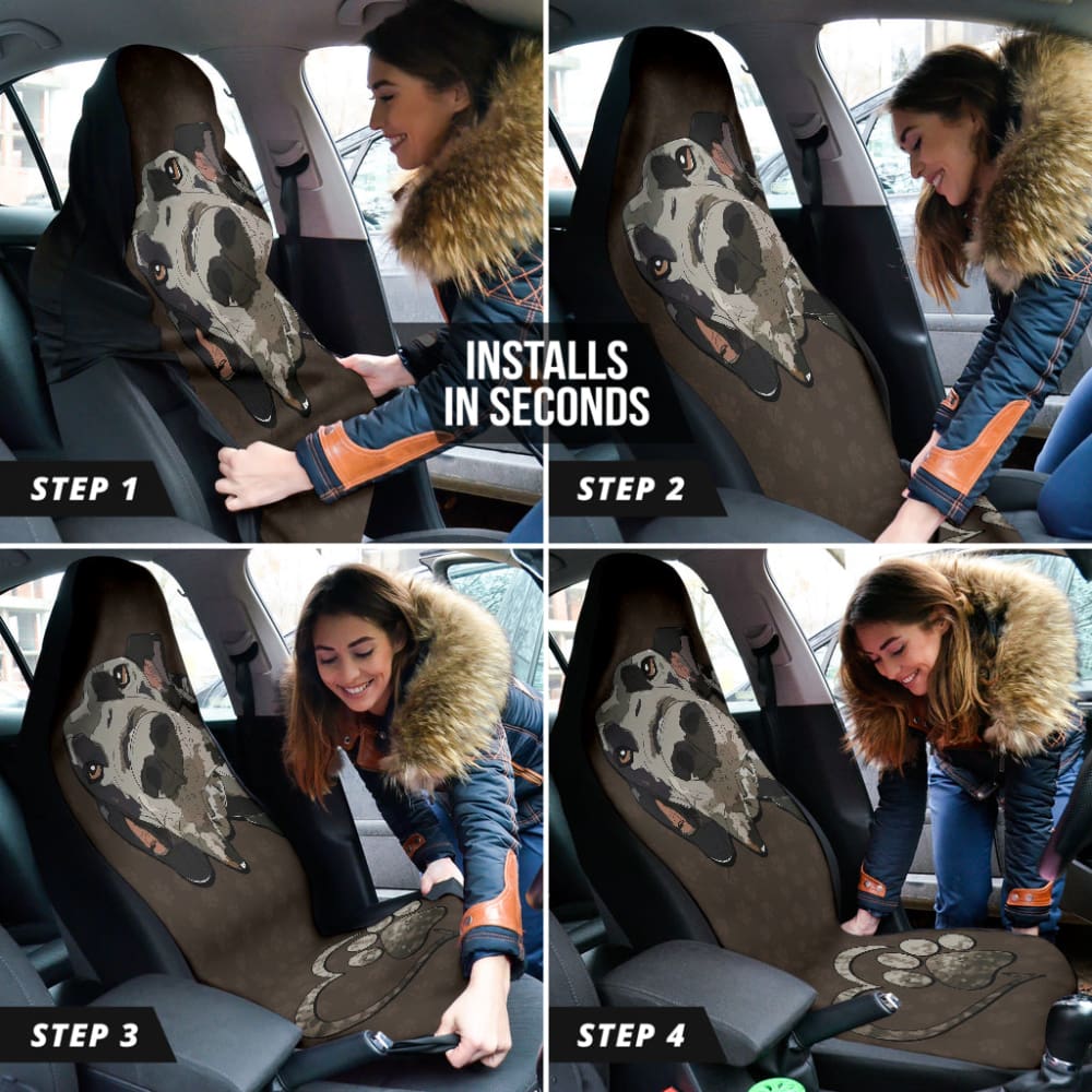 Great Dane Paw Car Seat Covers Car Accessory 210401 - YourCarButBetter