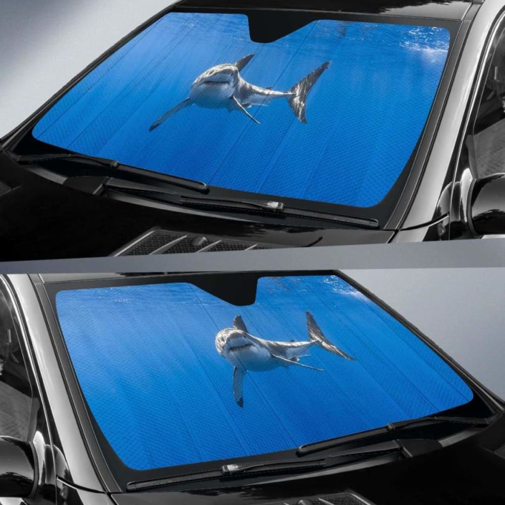 Great White Shark Underwater Hd 5K Car Sun Shade 085424 - YourCarButBetter
