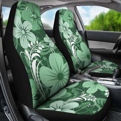 Green Aloha Flowers Car Seat Covers 153908 - YourCarButBetter