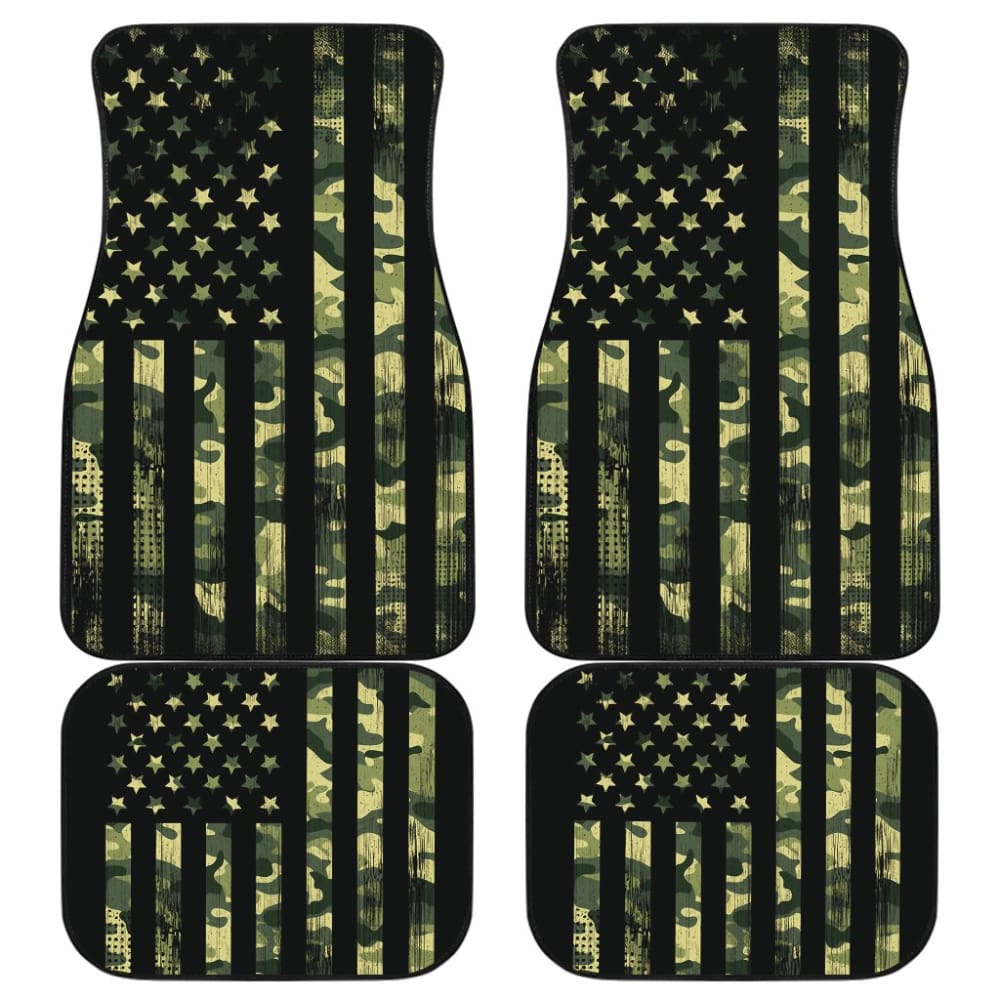 Green American Flag Amazing Gift Ideas Car Floor Mats 211803 - YourCarButBetter