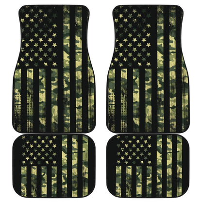 Green American Flag Amazing Gift Ideas Car Floor Mats 211803 - YourCarButBetter