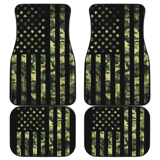 Green American Flag Amazing Gift Ideas Car Floor Mats 211803 - YourCarButBetter