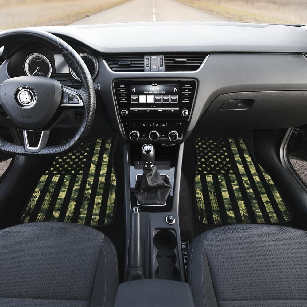Green American Flag Amazing Gift Ideas Car Floor Mats 211803 - YourCarButBetter