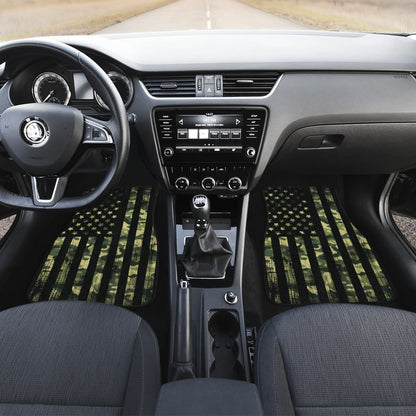 Green American Flag Amazing Gift Ideas Car Floor Mats 211803 - YourCarButBetter