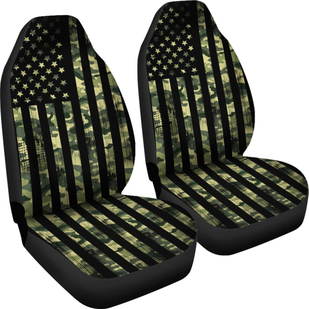 Green American Flag Amazing Gift Ideas Car Seat Covers 211803 - YourCarButBetter