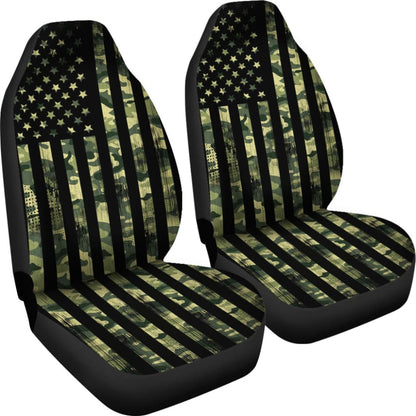 Green American Flag Amazing Gift Ideas Car Seat Covers 211803 - YourCarButBetter