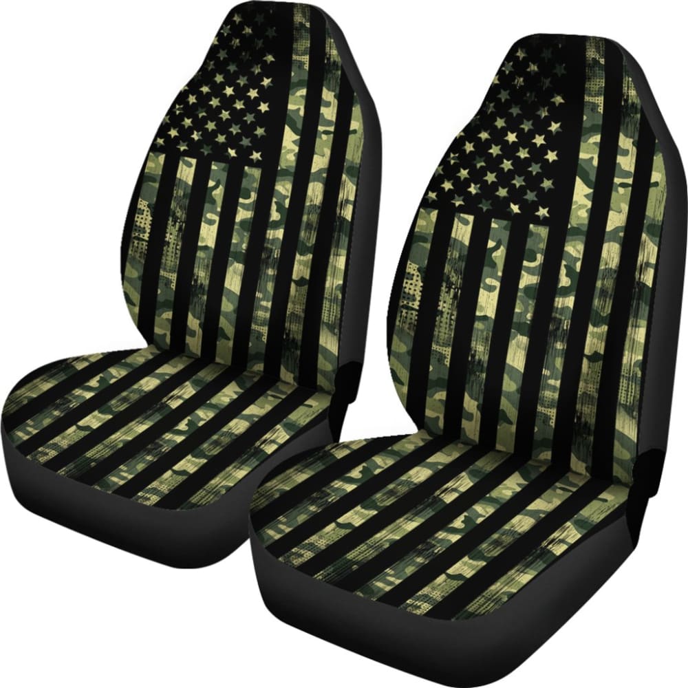 Green American Flag Amazing Gift Ideas Car Seat Covers 211803 - YourCarButBetter