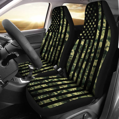 Green American Flag Amazing Gift Ideas Car Seat Covers 211803 - YourCarButBetter