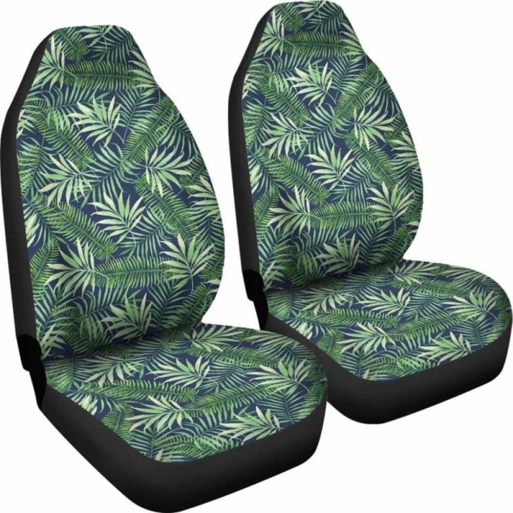 Green And Blue Tropical Island Leaf Pattern Hawaiian Car Seat Covers 174914 - YourCarButBetter