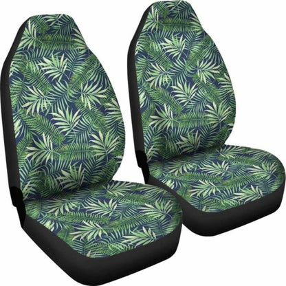 Green And Blue Tropical Island Leaf Pattern Hawaiian Car Seat Covers 174914 - YourCarButBetter
