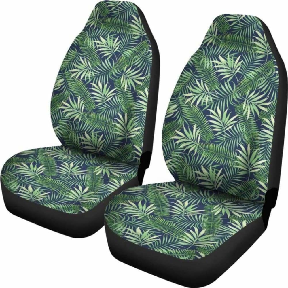 Green And Blue Tropical Island Leaf Pattern Hawaiian Car Seat Covers 174914 - YourCarButBetter