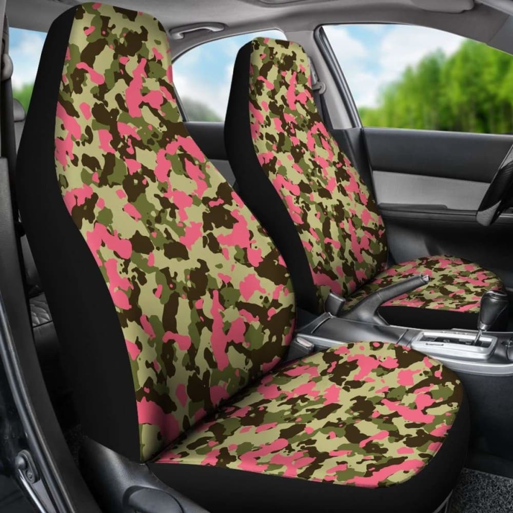 Green And Pink Camo Car Seat Cover 112608
