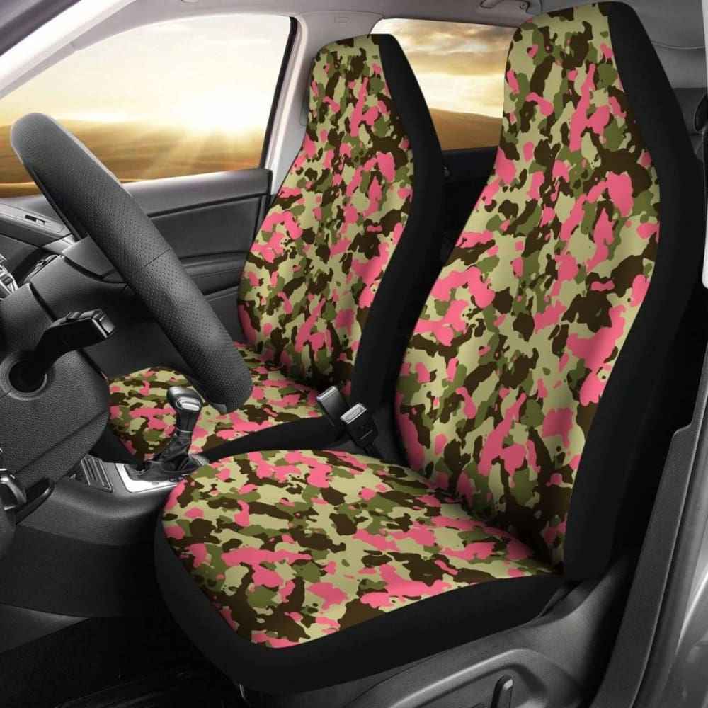 Green And Pink Camo Car Seat Cover 112608