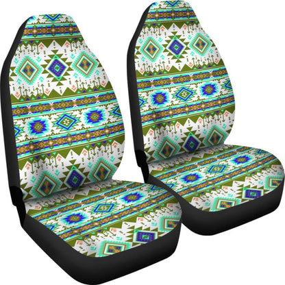 Green And White Aztec Car Seat Covers 174510 - YourCarButBetter