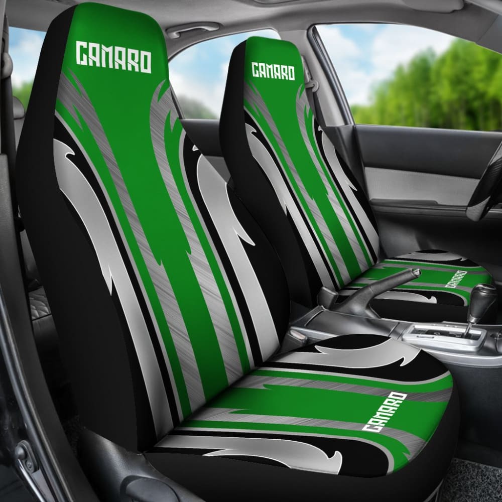 Green Black Camaro White Letter Car Accessories Car Seat Covers 210603 - YourCarButBetter