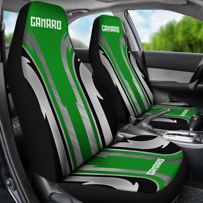 Green Black Camaro White Letter Car Accessories Car Seat Covers 210603 - YourCarButBetter