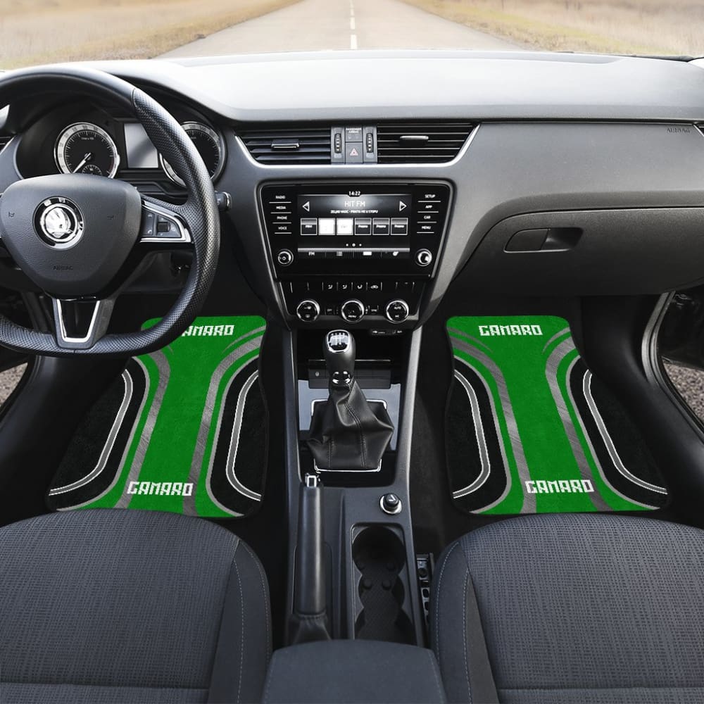 Green Black Camaro White Letter Car Floor Mats 210603 - YourCarButBetter