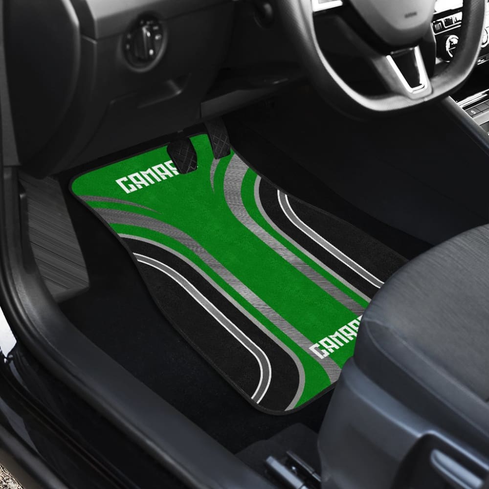 Green Black Camaro White Letter Car Floor Mats 210603 - YourCarButBetter