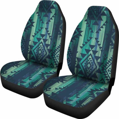 Green Boho Aztec Streaks Car Seat Covers 110424 - YourCarButBetter