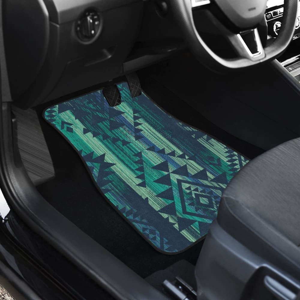 Green Boho Streaks Car Floor Mats 094209 - YourCarButBetter