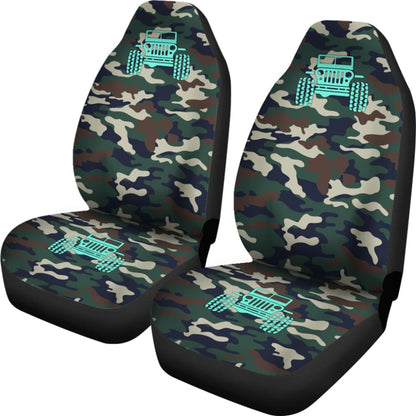 Green Camouflage Color Dark Blue Jeep Car Seats Covers 211204 - YourCarButBetter