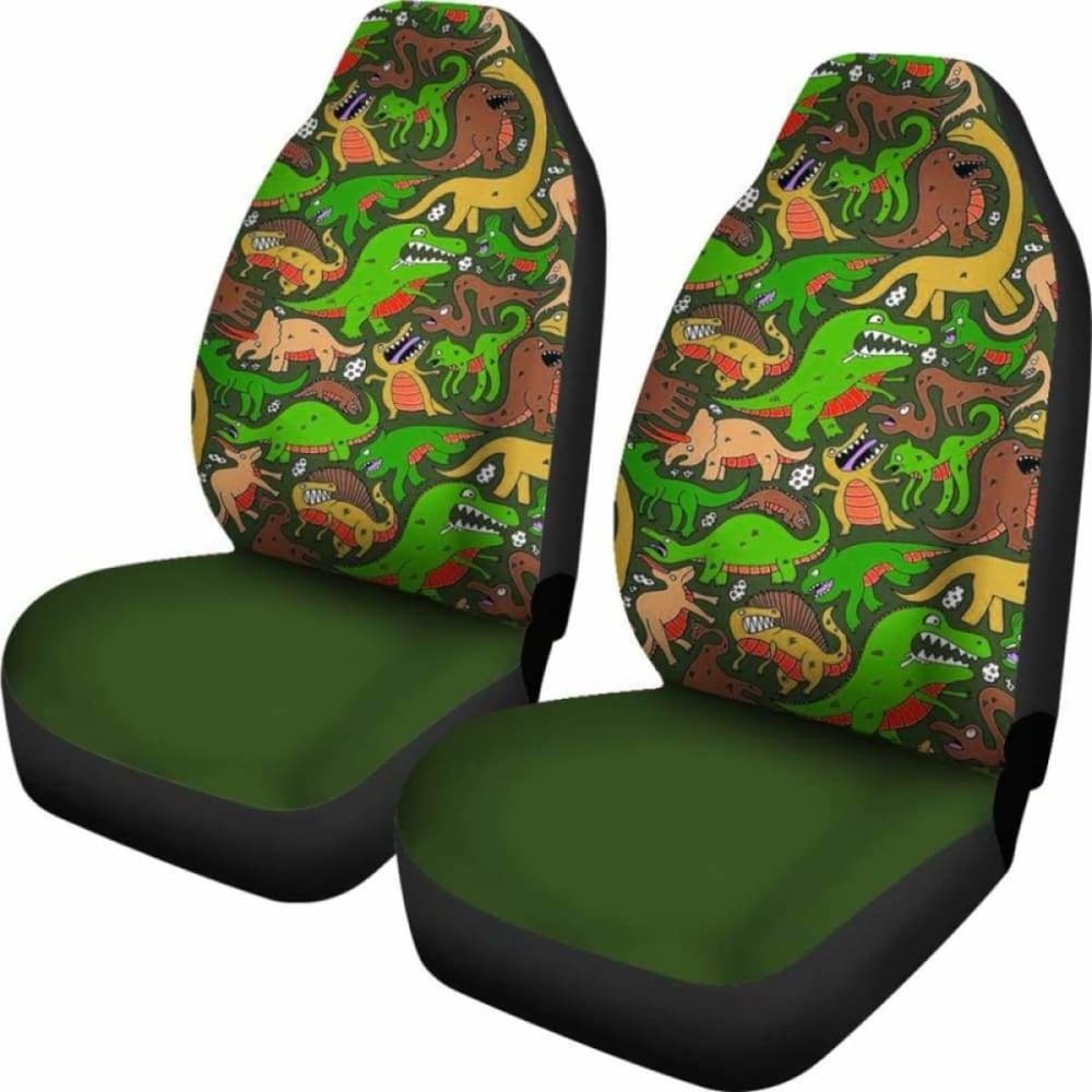 Green Dinosaur Land Car Seat Covers 154813 - YourCarButBetter