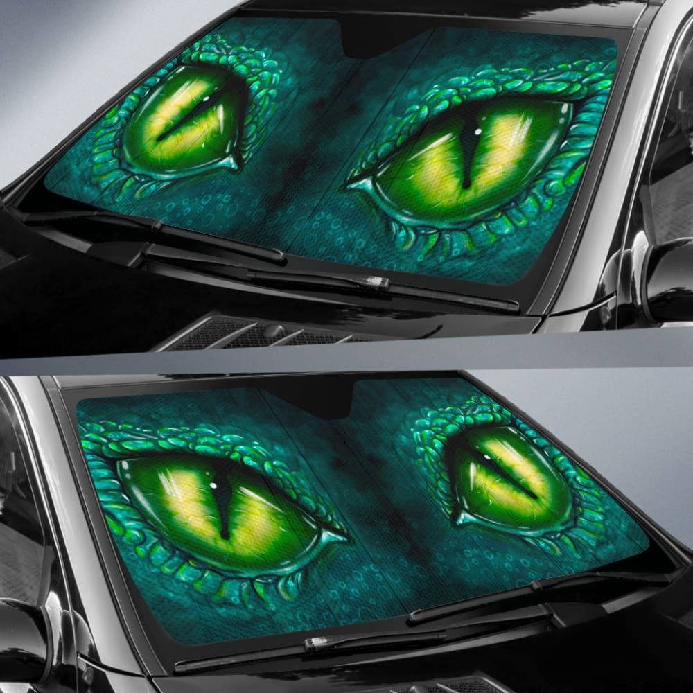 Green Dragon Eyes Car Auto Sun Shades 210401 - YourCarButBetter