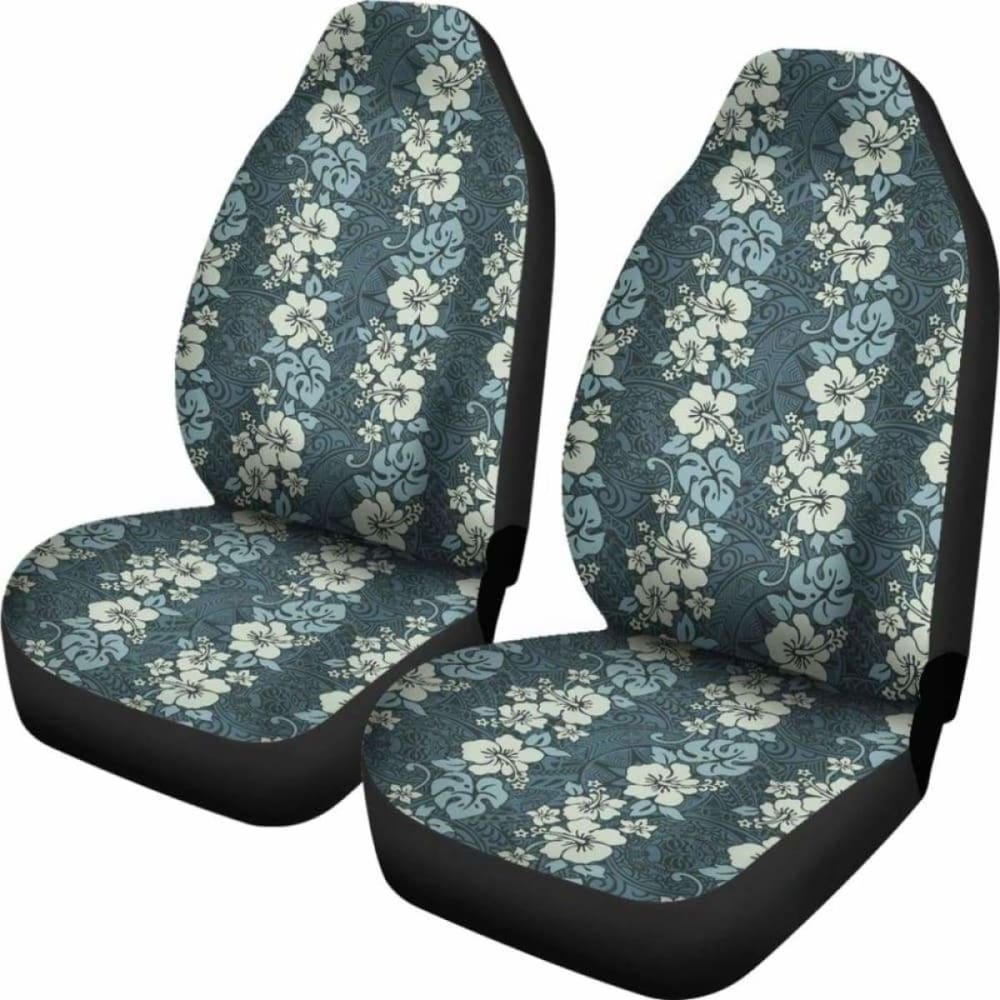 Green Floral Tribal Polynesian Car Seat Covers 153908 - YourCarButBetter