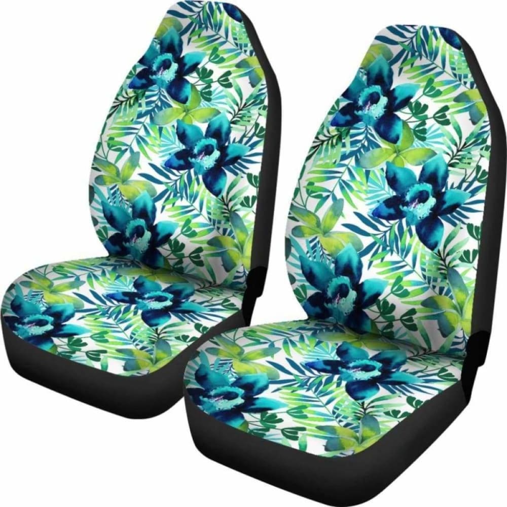 Green Flowers Car Seat Covers 153908 - YourCarButBetter